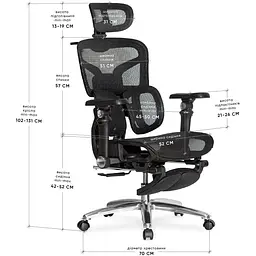 Крісло Mealux S2 Air Plus Black ( HF-S2 M/B) - мініатюра 2