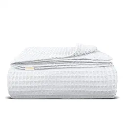 Плед-покривало Cosas Snow Greek Waffle вафельний 200х220 см білий (Blanket_01Snow_GreekWaffle_200x220)