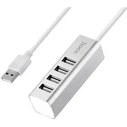 Usb-хаб Hoco HB1 4Usb Line machine Сріблястий