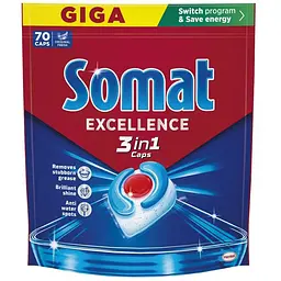 Таблетки для посудомийних машин Somat Excellence 3-in-1 70 шт. (9000101832044)