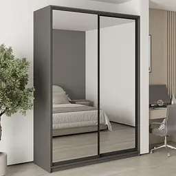 Шафа-купе дводверна MebelStar Стандарт BG 2 Дзеркала 170x45x240 см Антрацит (MBS-10289)