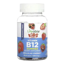 Вітамін B12 (для дітей, без цукру), Vitamin B12 Kids Sugar Free - 60 gummies