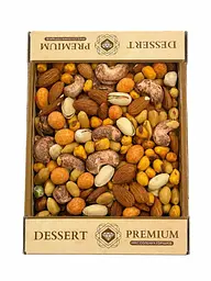 Мікс солоних горіхів Premium Dessert 500 г, суміш кеш'ю, мигдалю, фундука, арахісу та фісташок
