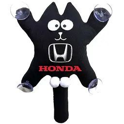 Іграшка на присосці Кіт Саймон XL Honda Жирний Кіт Чорний (Кольоровий логотип 3D)