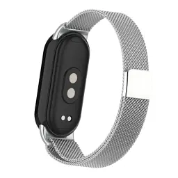 Ремінець до фітнес браслета Armorstandart Milanese Magnetic для Xiaomi Smart Band 10/9/8 Silver (ARM86892) - миниатюра 2