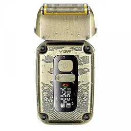 Електробритва VGR V-337, шейвер, подвійне лезо, 2 насадки, триммер, LED display, Box