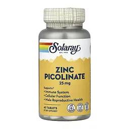 Цинк піколінат, Zinc Picolinate 25 mg - 60 tabs
