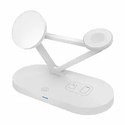 Зарядний пристрій бездротови 3in1 Magnetic wireless charger JYD-WC126 5-15W білий