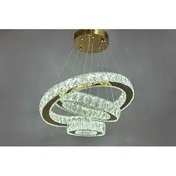 Люстра кршталеві кільця до 20 м² Linisoln 7201-6A/480+340+190 хрустальна LED 70W регульована висота 48/34/19 см