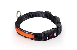 Світлодіодний нашийник для собак Tommi USB M, 40–50 × 2.5 см, помаранчевий