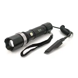 Ліхтар підстовбурний Watton WT-040, 1LED CREE Q5, 3W, 3 режими, кабель з кнопкою, ZOOM,18650 /ААА/6800mah, Black, IP40, СЗУ+АЗУ, 160х40х30мм, BOX