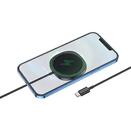 Заряджання Qi з магнітним тримачем HOCO core magnetic holder CW35 15W чорне