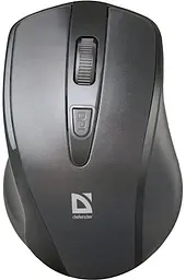 Миша бездротова Defender Datum MM-265, чорний, USB, оптична, 800/1200/1600 dpi, 4 кнопки, 2xAAA, мініатюрний наноприймач