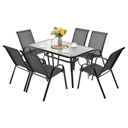 Комплект садових меблів 4Points Udine-6 з прямокутним столом 120х70х70см