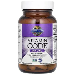 Цинк Vitamin Code RAW Zinc 60 капсул Garden of Life vit0004732 - мініатюра 3