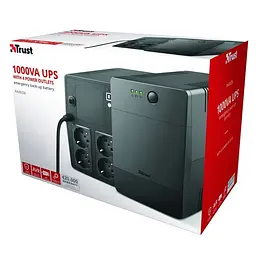 Trust Джерело безперебійного живлення Paxxon 1000VA UPS with 4 standard wall power outlets BLACK - мініатюра 5