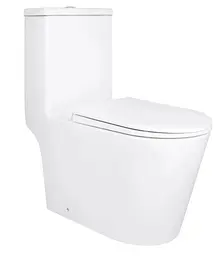 Унітаз-моноблок підлоговий Qtap Kolibri Ultra Quiet з сидінням Slim Duroplast/ Soft-close/ Quick Release QT10226380W