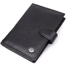 Містка обкладинка на документи унісекс з натуральної шкіри ST Leather 23116 чорна