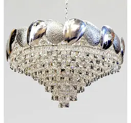Велика кришталева люстра Artlight 8836/80CH, хром, 18 ламп E14, прозоре й димчасте скло, Ø82 см, від 20-30 м² - мініатюра 3