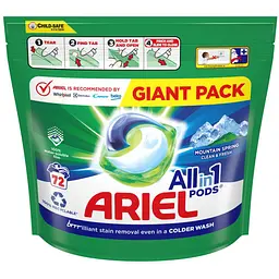 Капсули для прання Ariel Pods All-in-1 Гірське Джерело 72 шт. х 19.5 г - мініатюра 2