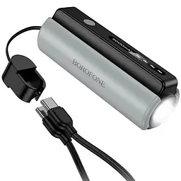 Портативний ЗП Power Bank Borofone BJ87 Star flashlight with cable 5000 mAh Black/Gray