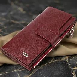 Вертикальний гаманець для жінок з натуральної шкіри Canpellini 21645 бордовий - мініатюра 1