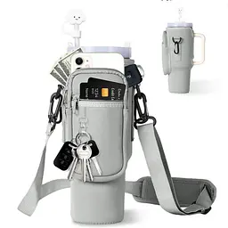 Чохол-сумка для термокухля Stanley Quencher 1,18 л з ремінцем, захисний кейс для кухля, сірого кольору KT7001304