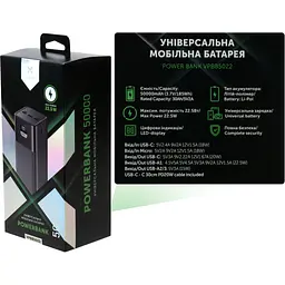 Батарея універсальна Vinga 50000 mAh 22.5W Display Black (VPBB5022) - мініатюра 10