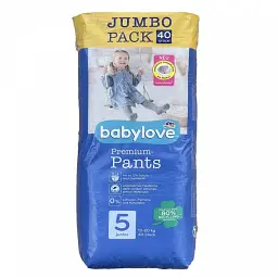 Підгузки-трусики Babylove Premium Розмір 5 junior JUMBOPACK, 13-20 кг, 40 шт