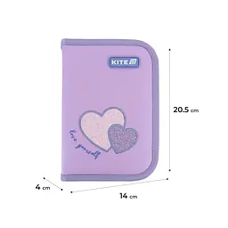 Пенал Kite 621 Sweetheart, 1 відділення, 1 відворот (K25-621-1) - мініатюра 2