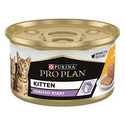 Влажный корм для котят Purina Pro Plan Kitten Healthy Start мусс с курицей 85 г 12514066