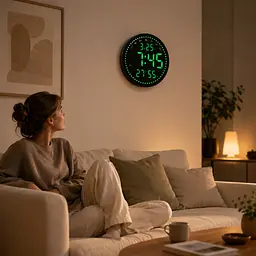 Годинник Blue/White/Green 2828 + Пульт / Годинник на стіну від 220В / LED годинник - мініатюра 4