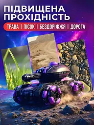 Радіокерований іграшковий танк з боєприпасами та пультом акумуляторний, чорний / фіолетовий (1033336086) - мініатюра 3