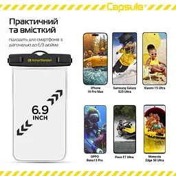Водонепроницаемый чехол для телефона и документов, универсальный, IPX8 погружение до 30 м, защита от воды, защитный чехол от песка и пыли, для подводной съемки, плавания, дайвинга, пляжа и путешествий, ArmorStandart (ARM59233) - мініатюра 4