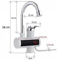 Водонагрівач WATER HEATER RX-002 • Проточний електричний водонагрівач з ЖК-дисплеєм для кухні ванної та гаража - мініатюра 2