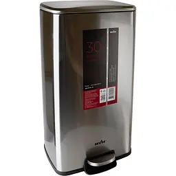 Відро для сміття MBM My Home з кришкою та педаллю 30 л сірий (BIN-15 30L SS) - мініатюра 2