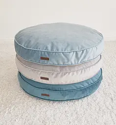Лежак-подушка ортопедична для собак "Pearl" з ефектом пам'яті Memory Foam ніжно-блакитний М 85см - мініатюра 4
