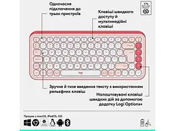 Клавіатура Logitech POP Icon Keys Rose (920-013073) - мініатюра 6