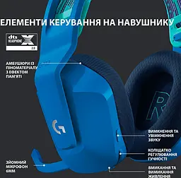 Навушники Logitech G733 Lightspeed Wireless RGB Blue (981-000942/43) - мініатюра 5
