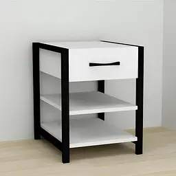 Тумба універсальна Ferrum-decor Вів'єн 1/2 50x41x40 чорний ДСП Білий 16мм (FRD-104121)