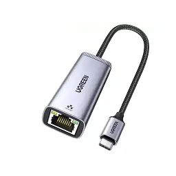 Перехідник USB-C to RJ45 Ethernet 1000Mbps gray Ugreen (40322) - мініатюра 1