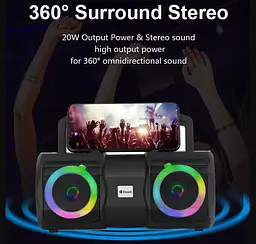 Портативная колонка ретро Kisonli K1 Bluetooth 2400mAh 20Вт - мініатюра 3
