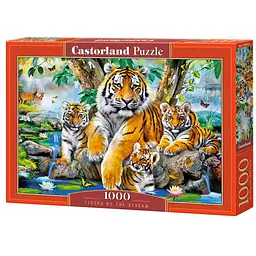 Пазл Castorland Сім'я тигрів біля струмка 1000 ел. (C-104413)