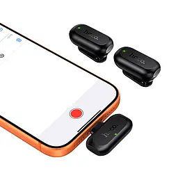 Бездротова мікрофонна система HOCO L26 Type-C Smart AI noise reduction wireless microphone Black (6942007677011) - мініатюра 4