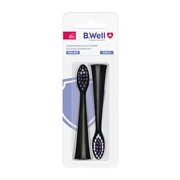 Насадка чорна для зубної щітки B.Well PRO-850 (2 шт/компл) - мініатюра 4