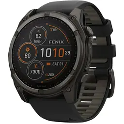 Смарт-часы Garmin Fenix 8 51 мм Solar Сапфир Графит/Титан Карбоновый DLC с силиконовым ремешком QuickFit 26 мм