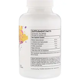Пробіотики Thorne Research Біо-Гест, травні ферменти, Bio-Gest, 180 капсул (THR-40502) - мініатюра 2