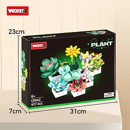 Конструктор набір Woma Toys Сукуленти з колекції Квіти, 977 деталей - мініатюра 6