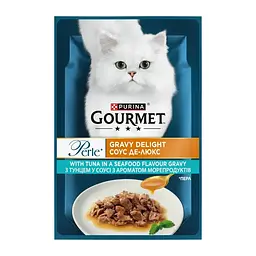 Вологий корм для котів Gourmet Perle міні філе з тунцем 85 г 12581733