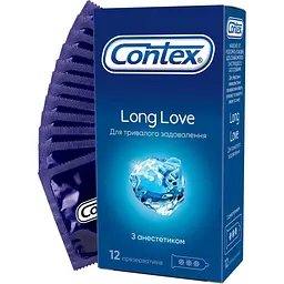 Презервативи Contex Long Love з анестетиком латексні з силікон. змазкою 12 шт. (5060040302545)